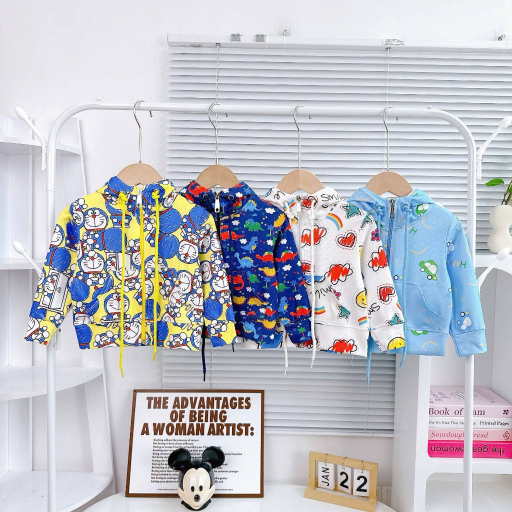 Áo Khoác Vải tăm Lạnh Minkymom Cho Bé Trai Bé Gái AN-07