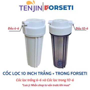 Cốc Lẻ 10 Inch Forseti Dùng Cho Lọc Đầu Nguồn Gồm Cốc Trắng R21+R13, Cắm nhanh 10-6 Và Cốc Trong R21+R13, Cắm Nhanh 6-6