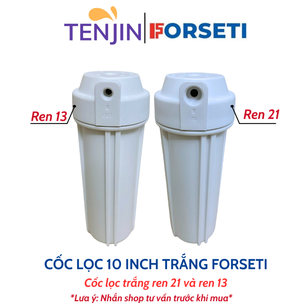 Cốc Lẻ 10 Inch Forseti Dùng Cho Lọc Đầu Nguồn Gồm Cốc Trắng R21+R13, Cắm nhanh 10-6 Và Cốc Trong R21+R13, Cắm Nhanh 6-6