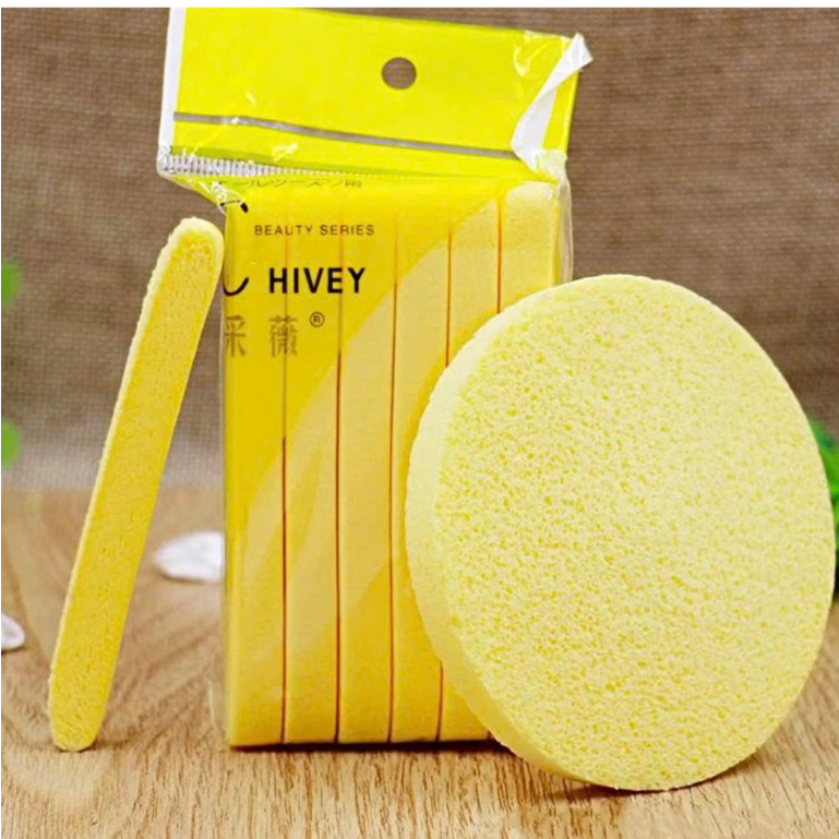 Gói 12 Miếng bông nở rửa mặt Mút bọt biển tẩy trang dạng nén bỏ túi mini tiện lợi