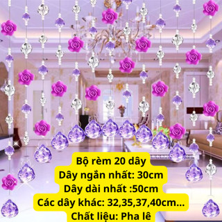 Rèm cửa pha lê trang trí phòng khách, phòng ngủ, cửa sổ - rèm trang trí tết phong thủy năm mới