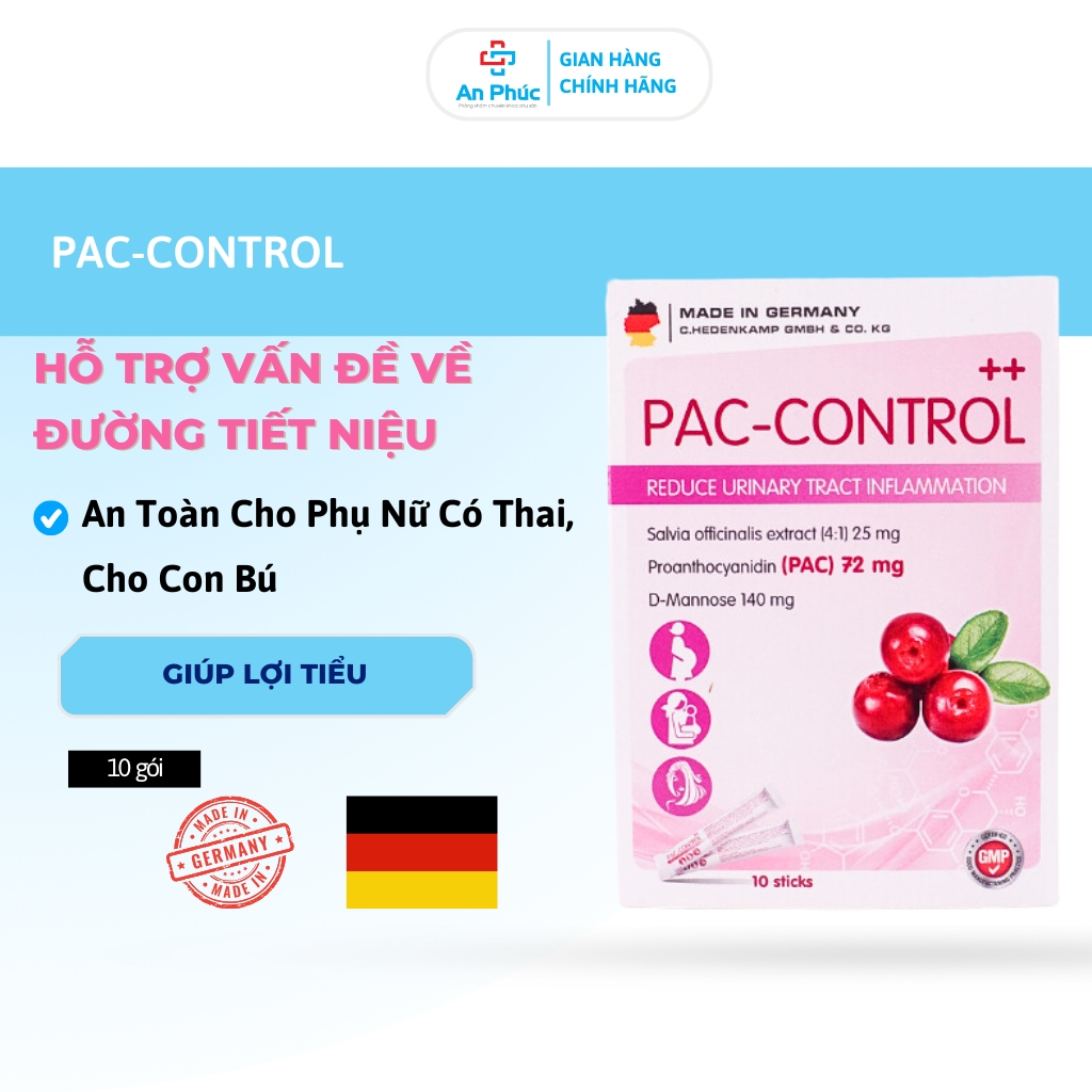 PAC CONTROL - Hỗ Trợ Lợi Tiểu, Hỗ Trợ Sức Khỏe Đường Tiết Niệu, Bàng ...