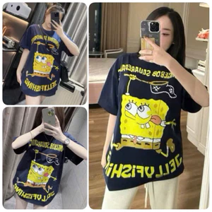Áo Phông Nam Nữ Form Rộng Hình Bọt Biển Chất Liệu Cotton Co Giãn - Áo Phông Ullzang
