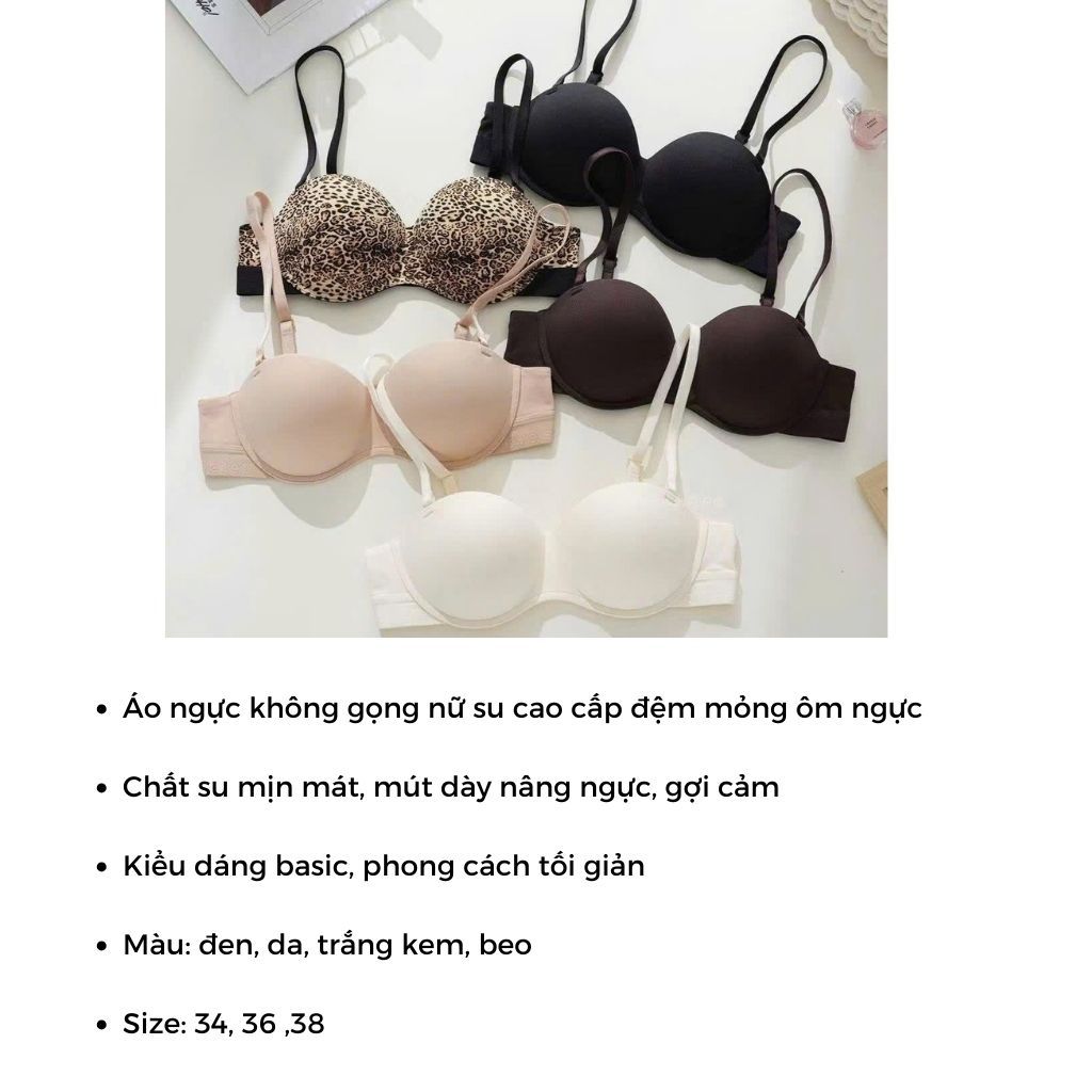 Áo ngực su nữ cao cấp đệm mút dày đẩy ngực tạo khe gợi cảm quyến rũ 4 nấc cài tiện lợi LANIXA A9228