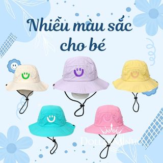 Mũ Che Nắng Cho Bé Có Quai Đeo Lỗ Thoáng Khí Phong Cách Hàn Quốc Cho Bé Từ 2 Đến 5 Tuổi