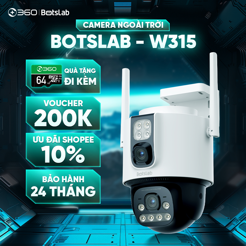 [TẶNG THẺ NHỚ] Camera Ngoài Trời 2 Mắt Góc Rộng Và Zoom Xoay 360 ...