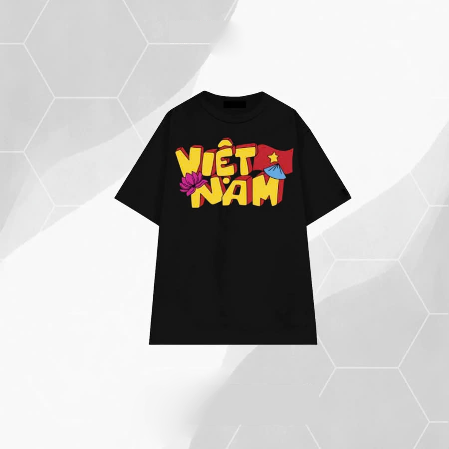 Áo phông nam nữ in hình HOA SEN VÀ LÁ CỜ ĐỎ SAO VÀNG áo thun chất vải cotton mềm mịn thoáng mát TA239