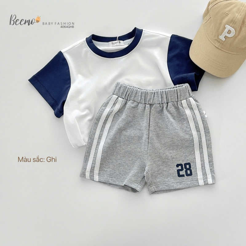 Quần short bé trai Beemo Quần đùi bé trai in số 28 chất liệu cotton mềm mại thoáng mát 9-24kg
