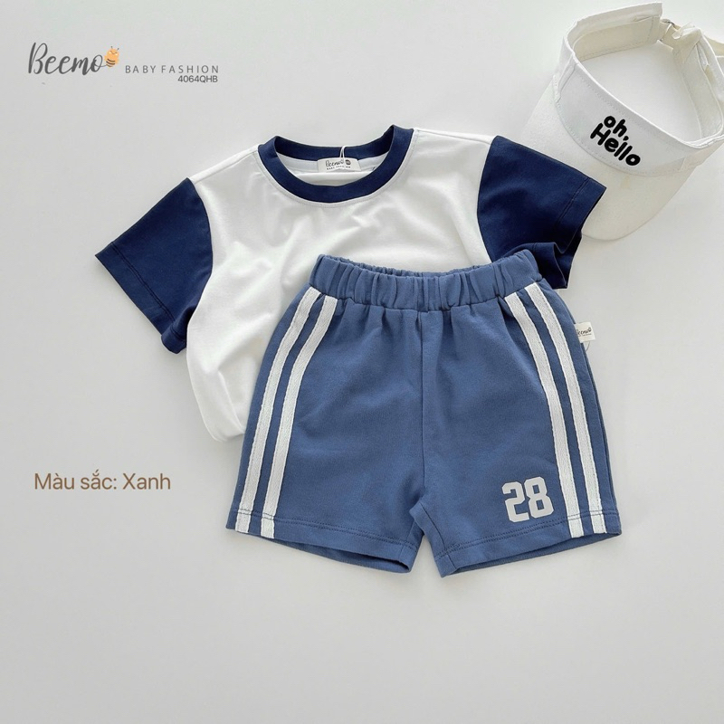 Quần short bé trai Beemo Quần đùi bé trai in số 28 chất liệu cotton mềm mại thoáng mát 9-24kg