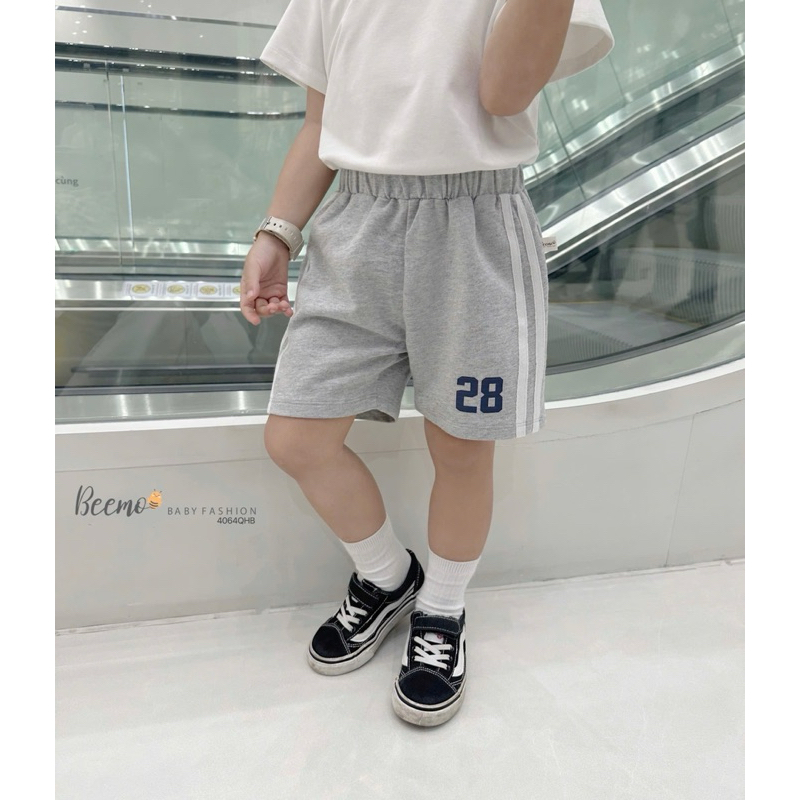 Quần short bé trai Beemo Quần đùi bé trai in số 28 chất liệu cotton mềm mại thoáng mát 9-24kg