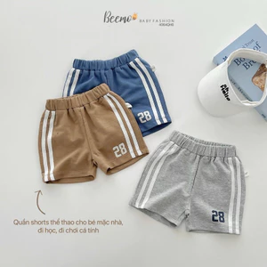 Quần short bé trai Beemo Quần đùi bé trai in số 28 chất liệu cotton mềm mại thoáng mát 9-24kg
