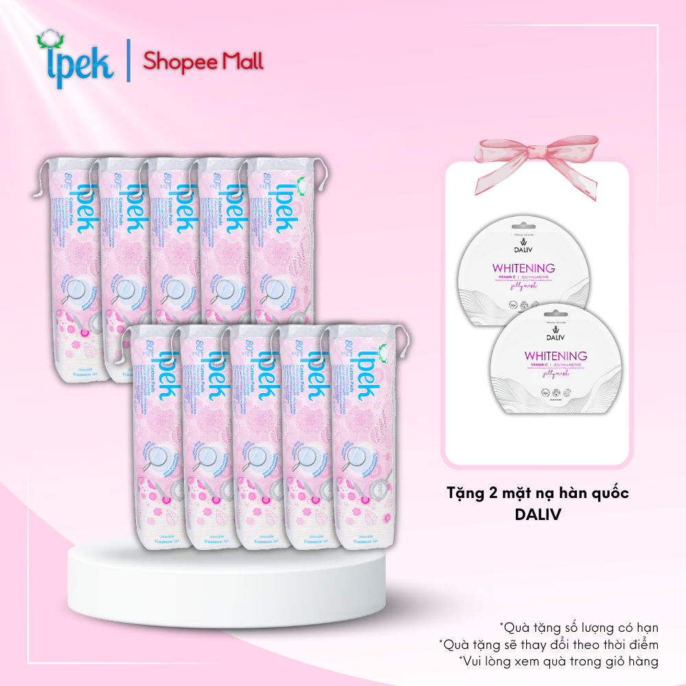 Ảnh Combo 10 bông tẩy trang ipek Thổ Nhĩ Kỳ 80 miếng 1