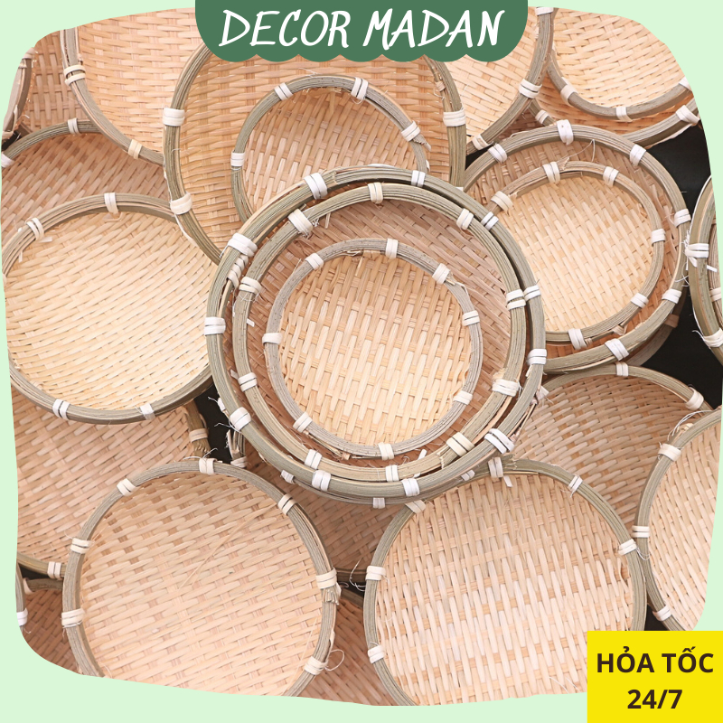 Combo Rổ tre tròn mini, mẹt đựng đồ ăn Nhật Bản,hạt hướng dương, đồ ăn ...