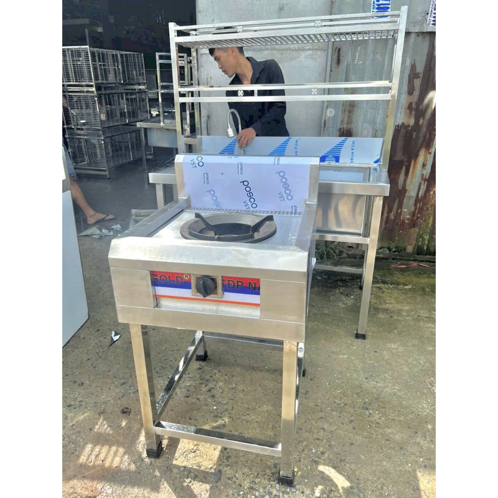 Bàn Bếp Gas Công Nghiệp 1 Họng Inox – Chịu Nhiệt Cao, Dành Cho Nhà Hàng & Quán Ăn