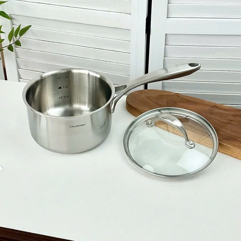 Quánh Mini KINSGEM by Chockmen Inox18/10 Siêu Dày Không Nắp Đa Năng Nồi Mini Quánh Bột Ăn Dặm DùngTừ