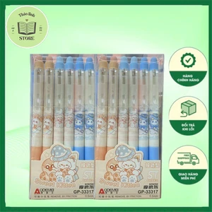Bút Gel Đầu Bấm Tẩy Xóa Được (mực Xanh/Tím/Đen) mực đậm và đều