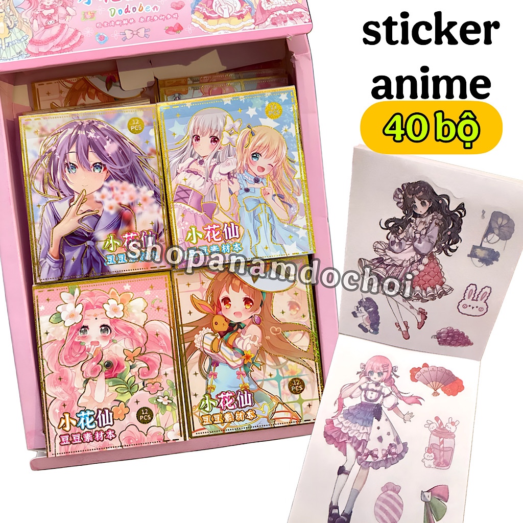 Khay 40 bộ sticker anime công chúa cô gái | Shopee Việt Nam