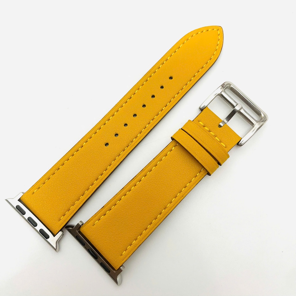 Dây da cực sang dành cho Awatch series 1/2/3/4/5/6/se màu vàng, cam, xanh lá, nâu tây