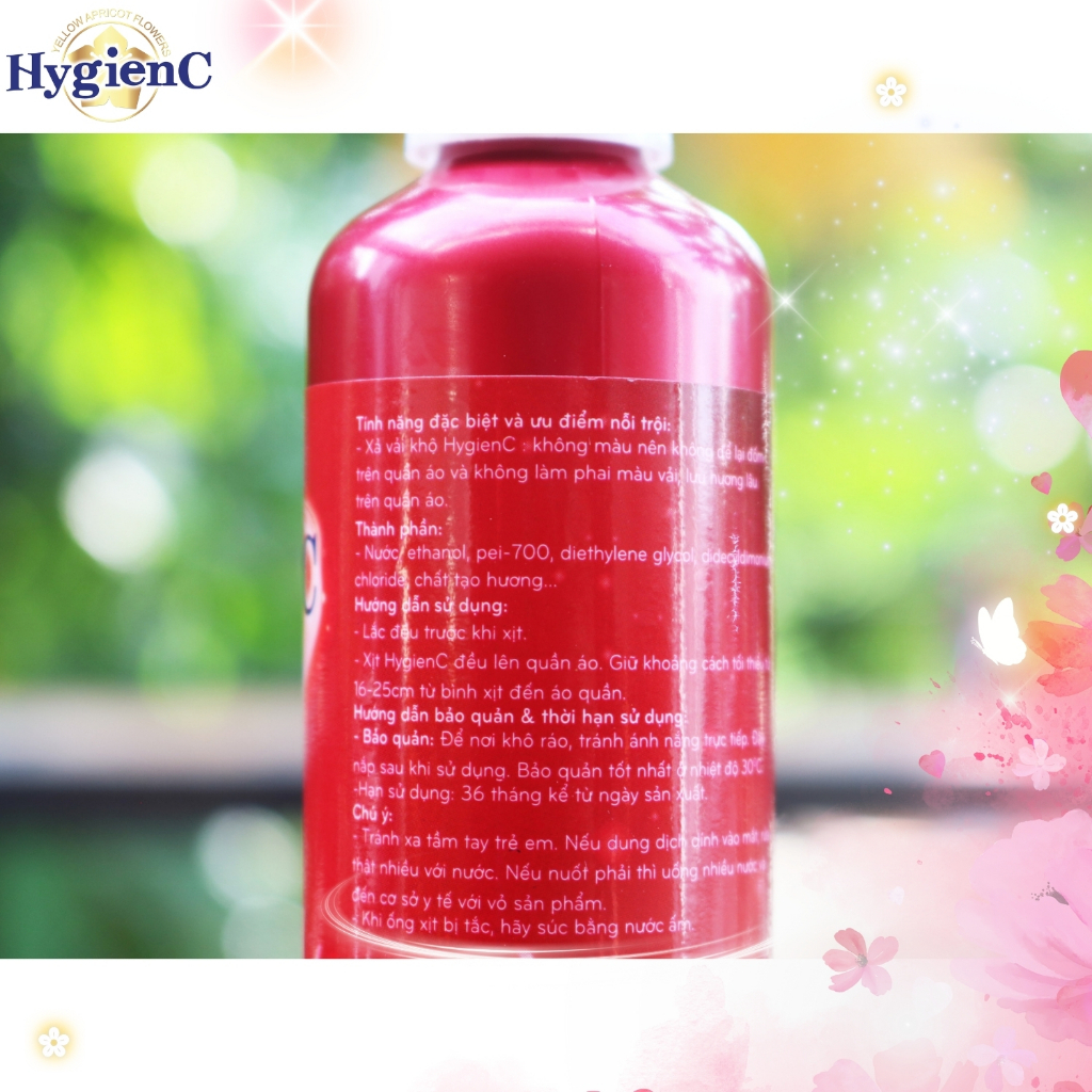 Ảnh Combo 3 Nước xả vải khô HygienC Plus+ dạng xịt thơm quần áo - Dung tích 100ml - XVKĐ3 2