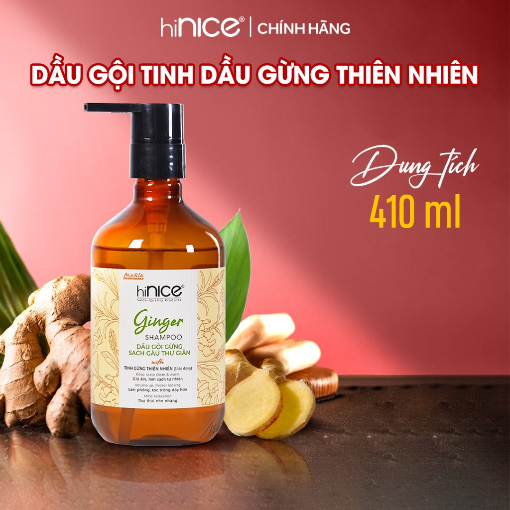 Ảnh Dầu Gội Tinh Dầu Gừng Thiên Nhiên hiNICE Ginger Shampoo Hỗ Trợ Giữ Ẩm, Sạch Gàu Da Đầu 2