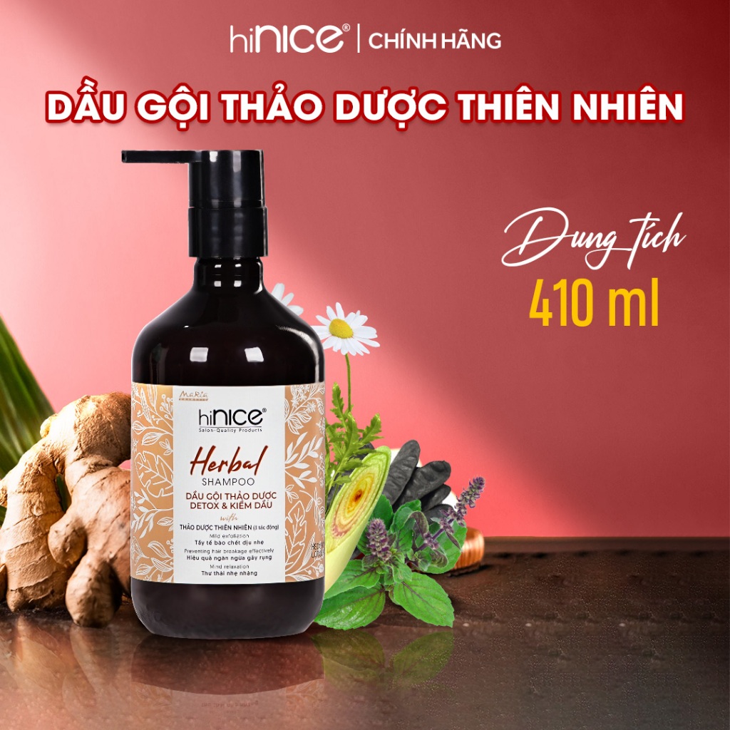 Ảnh Dầu Gội Thảo Dược Kiềm Dầu Detox Da Đầu hiNICE Herbal Shampoo 2