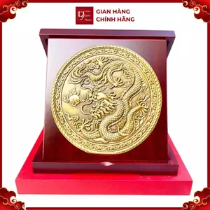Tranh Đồng Vàng Rồng Phú Quý ( Đường Kính 23cm ) - Cửu Diệu Thiên - RV002