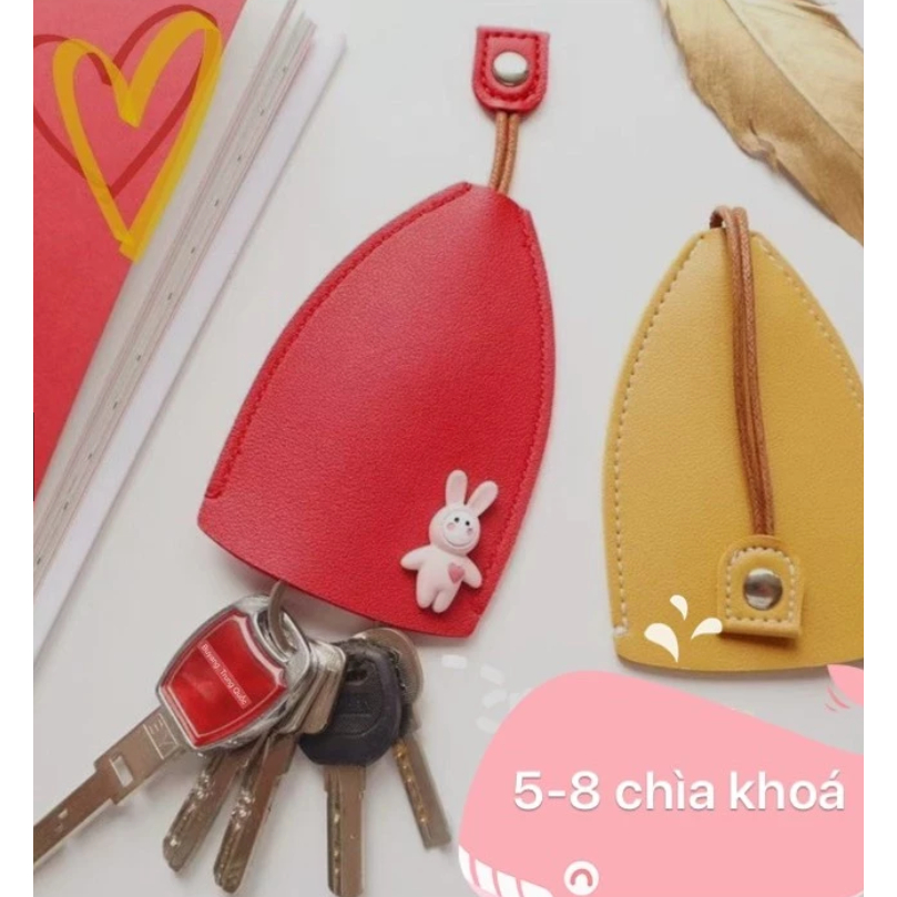 Ví da PU đựng chìa khóa túi đựng chìa khóa hình thỏ túi bảo quản chìa khóa M13