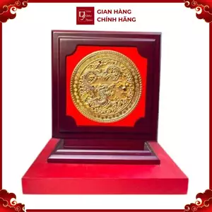 Tranh Đồng Vàng Rồng Phú Quý , Mạ Vàng 24K ( Đường Kính 23cm ) - Cửu Diệu Thiên - RV005
