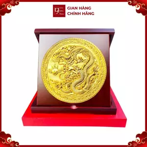 Tranh Đồng Rồng Phú Quy, Mạ Vàng 24K ( Đường Kính 23cm ) - Cửu Diệu Thiên - RV006