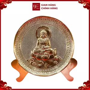 Tranh Đĩa Đồng Tượng Quan Âm ( Đường Kính 21cm ) - Cửu Diệu Thiên - TQ006