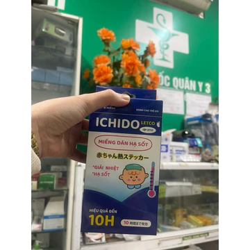 1 gói x 2 miếng dán hạ sốt Ichido giúp giải nhiệt, hạ sốt hiệu quả đến 10h