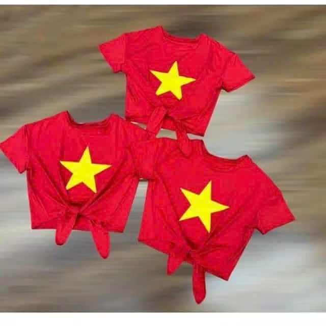 Áo đỏ sao vàng croptop chất siêu đẹp, phù hợp cho biểu diễn, nhảy, sẵn sll đội nhóm