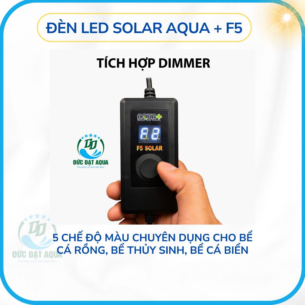 ĐÈN LED F5 SOLAR  AQUA+ VỚI 5 CHẾ ĐỘ MÀU, ĐẸP CHUYÊN DỤNG CHO BỂ CÁ RỒNG, THỦY SINH, CÁ BIỂN, 7