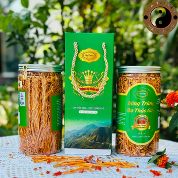 Nấm đông trùng hạ thảo sấy khô thăng hoa Huy Cương (50g) loại 3 sợi gãy. Đông trùng hạ thảo ngâm rượu, mật ong, pha trà