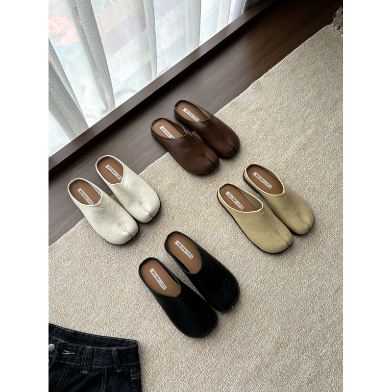 [hiện mới về sẵn ạ] Giày Lười Tabi Meibaiyi – Phong Cách Thời Trang Nữ Chất Liệu Da Mềm QCCC 2025