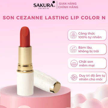 [Chuẩn Nhật] Son thỏi Cezanne Lasting Lip Color – Không chì, bền màu, chính hãng Menard
