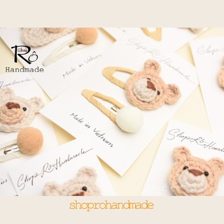 Kẹp tóc gấu len hoạt hình dễ thương cho nữ và bé gái 5.5cm |Cặp tóc mái đáng yêu |Shop Rô Handmade