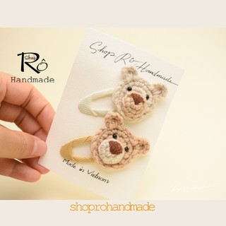 Kẹp tóc gấu len hoạt hình dễ thương cho nữ và bé gái 5.5cm |Cặp tóc mái đáng yêu |Shop Rô Handmade