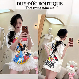 [Hot] Áo Thun In Hình Micki Good Time Hoạt Hình Form Rộng Chất Cotton Thời Trang Nam Nữ Đồ Đôi, Áo Phông Hot Trend Nữ
