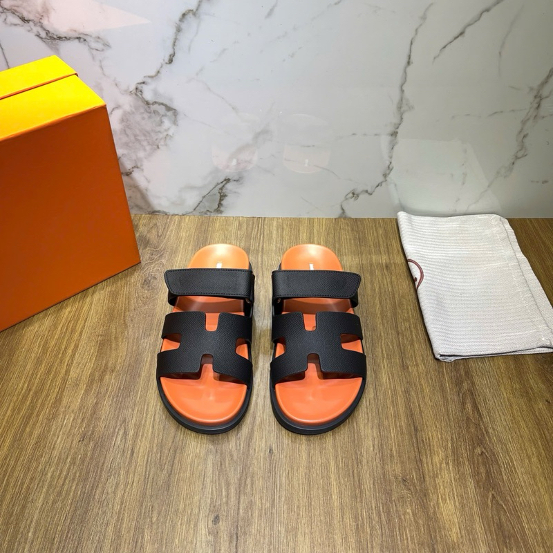 ⚡️[Hight Quality] Dép Lê Quai Ngang 1hem Chyp1e Sandal Black And Orange - Điểm Nhấn Quai Đen Đế Cam Cao Cấp Full BoxQccc