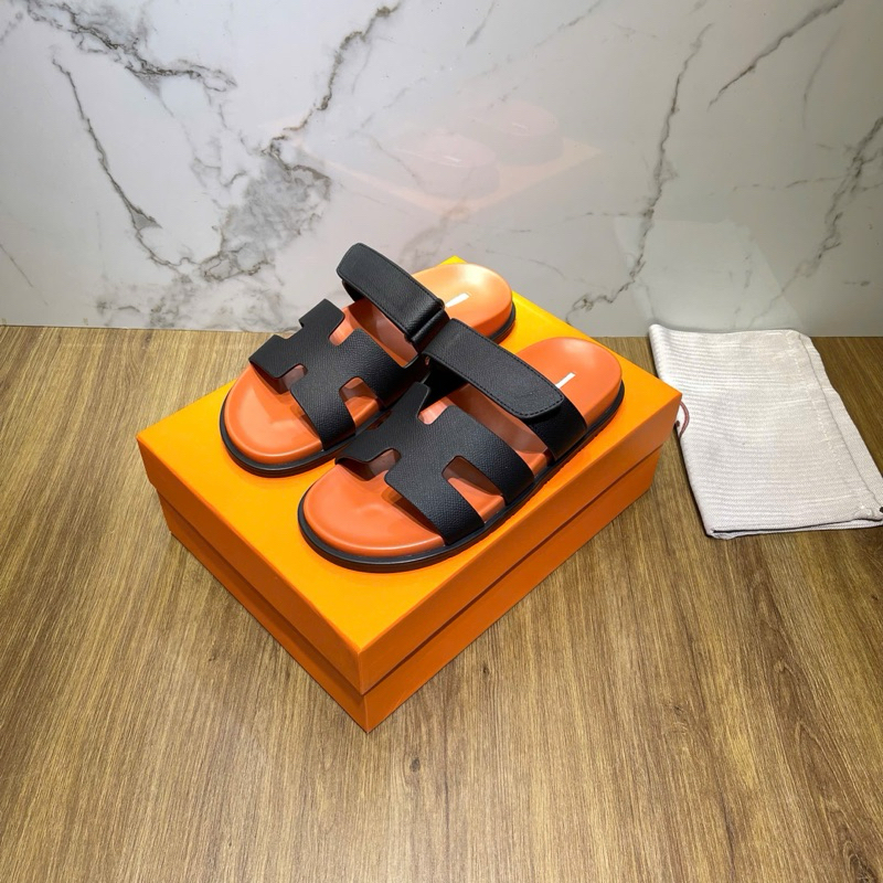 ⚡️[Hight Quality] Dép Lê Quai Ngang 1hem Chyp1e Sandal Black And Orange - Điểm Nhấn Quai Đen Đế Cam Cao Cấp Full BoxQccc