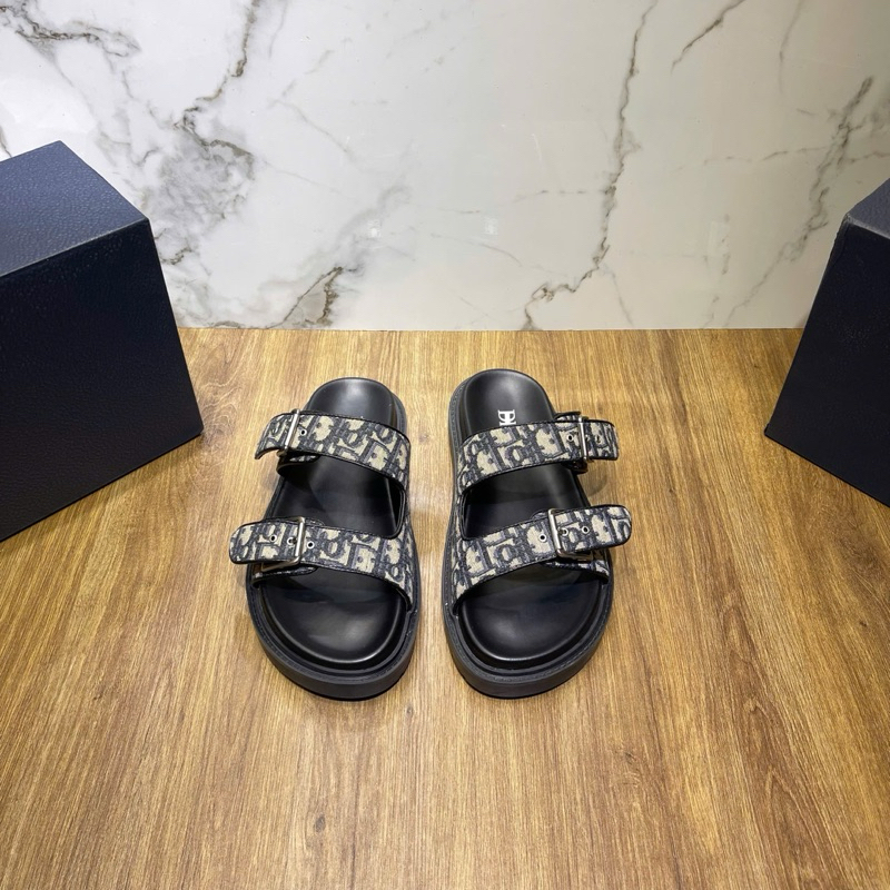 ⚡️[Hight Quality] Dép Lê Sandals D1O0 Aqua Beige And Black - Điểm Nhấn Logo Ob1q Canvas Cao Cấp Full Box Qccc