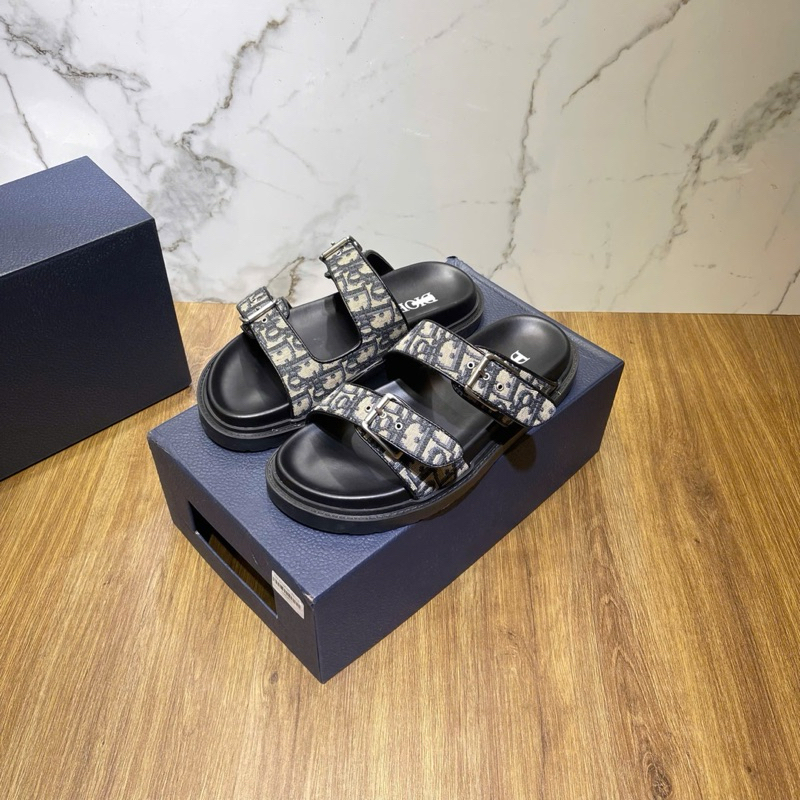 ⚡️[Hight Quality] Dép Lê Sandals D1O0 Aqua Beige And Black - Điểm Nhấn Logo Ob1q Canvas Cao Cấp Full Box Qccc