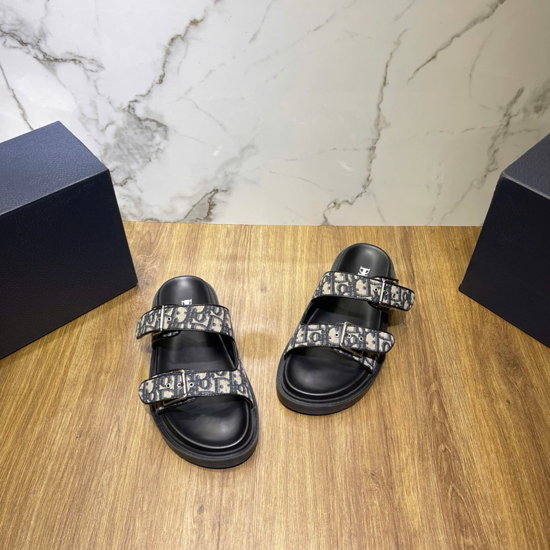 ⚡️[Hight Quality] Dép Lê Sandals D1O0 Aqua Beige And Black - Điểm Nhấn Logo Ob1q Canvas Cao Cấp Full Box Qccc