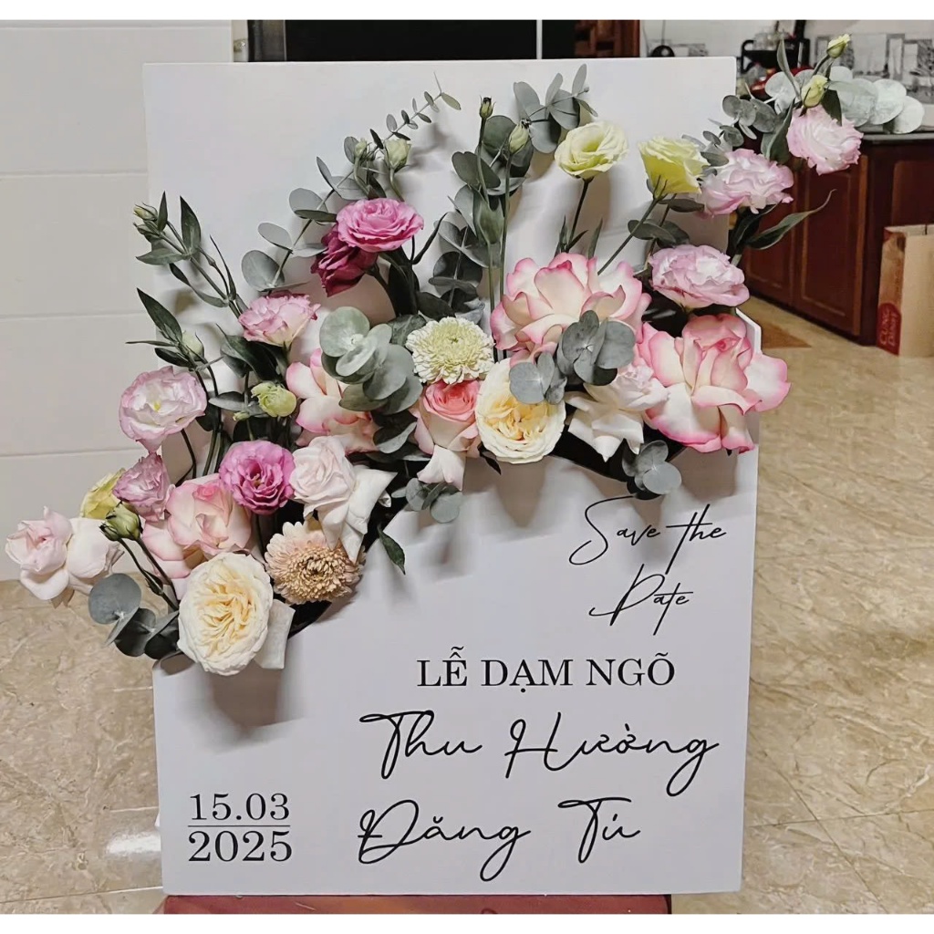 Bảng Welcome Dạm Ngõ In Tên Theo Yêu Cầu Decor Lễ Ăn Hỏi Cao Cấp