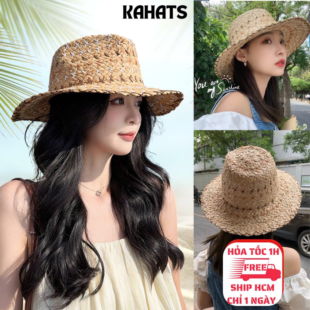 Mũ Cói Đi Biển Vintage Kahats Rộng Vành Chống Nắng Thanh Lịch Chất Liệu ...