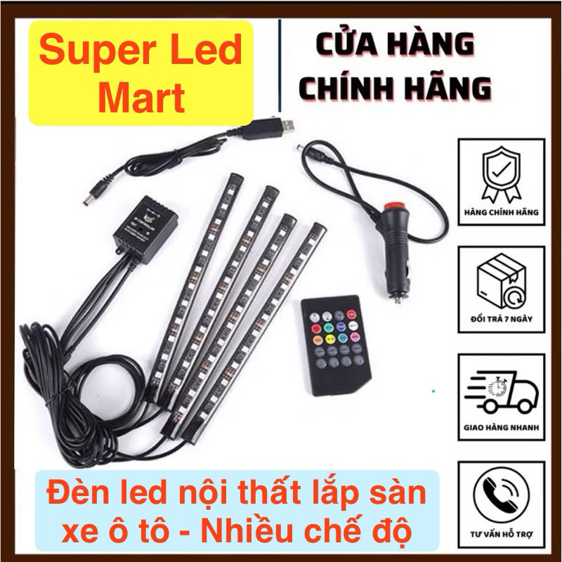 ĐÈN LED GẦM GHẾ Ô TÔ 8 MÀU - ĐIỀU KHIỂN TỪ XA, HẸN GIỜ, NHẢY THEO NHẠC MOBILE STARPLUS