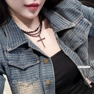 dây chuyền thánh giá nhọn 3 dây cá tính