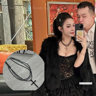 dây chuyền thánh giá nhọn 3 dây cá tính