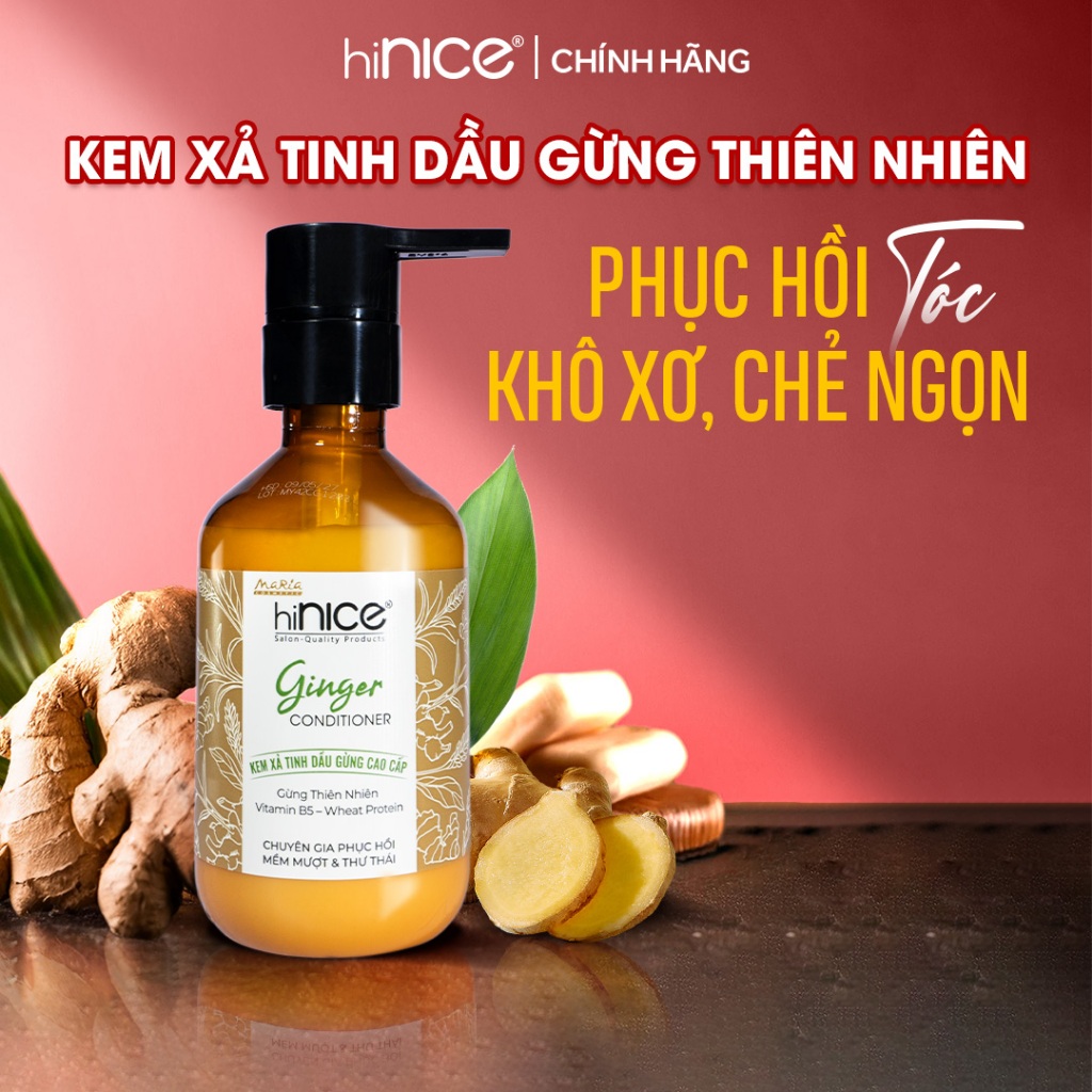 Ảnh Kem Xả Tinh Dầu Gừng Thiên Nhiên hiNICE Ginger Conditioner Hỗ Trợ Phục Hồi Tóc Khô Xơ, Chẻ Ngọn 2